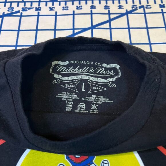 Mitchell & Ness Budweiser Denver Nuggets T-Shirt Sz L Black Courtside NBA Retro - Picture 9 of 10